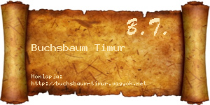 Buchsbaum Timur névjegykártya
